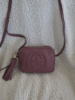 Gucci Soho Small Leather Disco Bag in Mauve